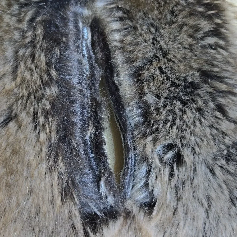 Faux Fur Stole‎ Scarf Holiday Restoration Hardware Brown Gray